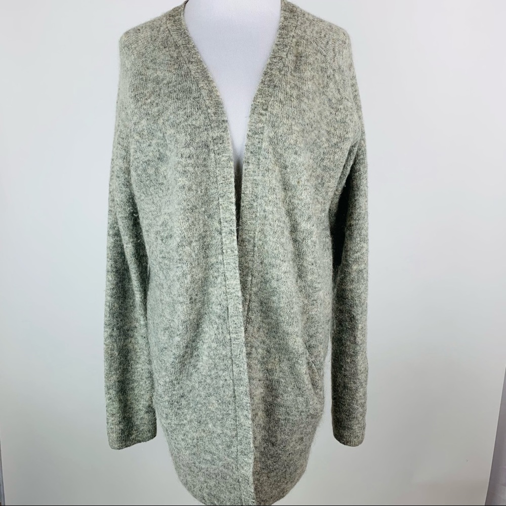 H&M Gray Mohair Blend Open Front Cardigan XS